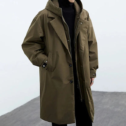 Zayden | Men’s Waterproof Long Puffer Trench Coat