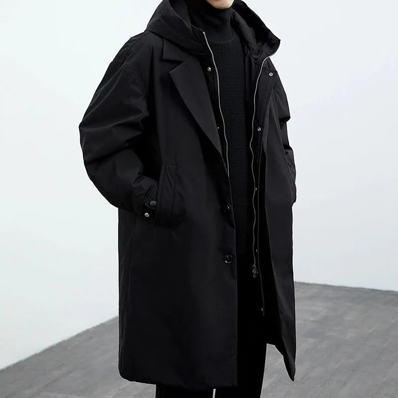 Zayden | Men’s Waterproof Long Puffer Trench Coat
